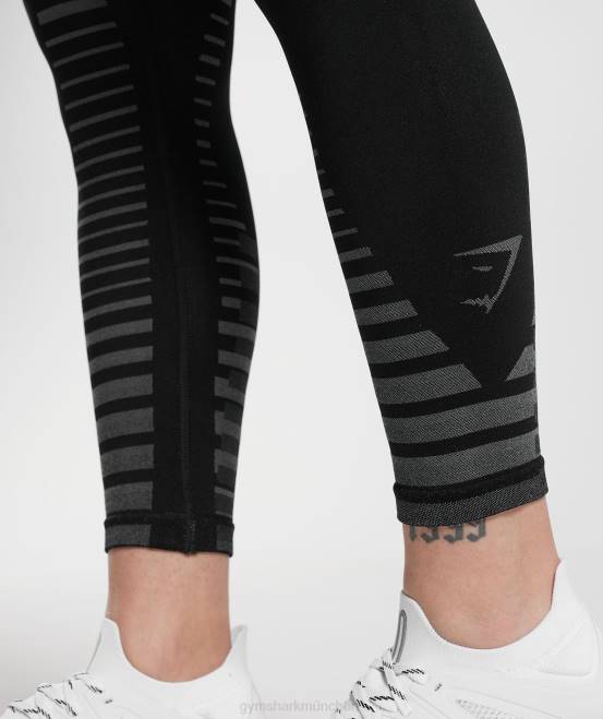 schwarz/hellgrau (ausverkauft) Kleidung Gymshark Frauen grenzenlose Leggings 04P8341