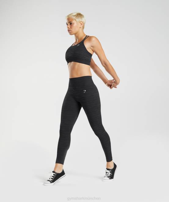 schwarz/rauchgrau Kleidung Gymshark Frauen Adaptieren Sie melierte nahtlose Leggings 04P8297