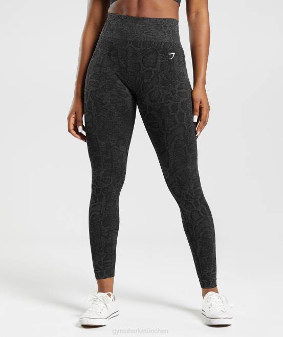 urban grau/schwarz Kleidung Gymshark Frauen Passen Sie die nahtlosen Tier-Leggings an 04P8259