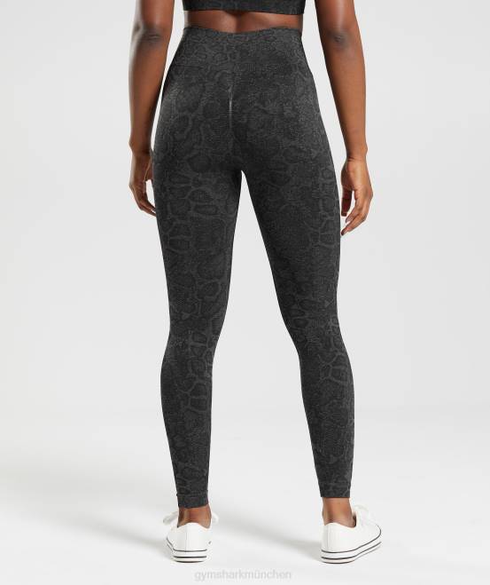 urban grau/schwarz Kleidung Gymshark Frauen Passen Sie die nahtlosen Tier-Leggings an 04P8259
