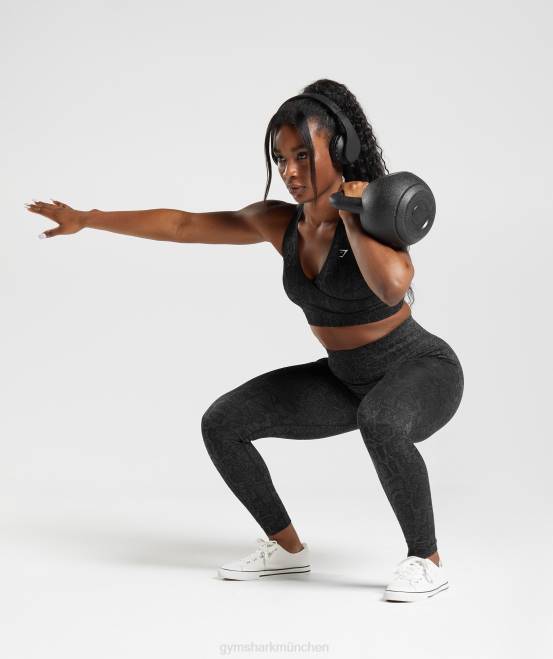 urban grau/schwarz Kleidung Gymshark Frauen Passen Sie die nahtlosen Tier-Leggings an 04P8259