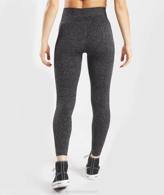 wild | Schwarz Kleidung Gymshark Frauen Passen Sie die nahtlosen Tier-Leggings an 04P8258