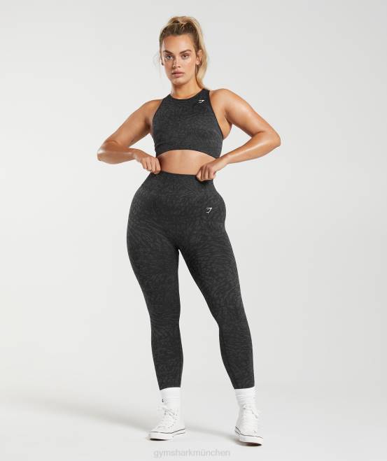 wild | Schwarz Kleidung Gymshark Frauen Passen Sie die nahtlosen Tier-Leggings an 04P8258