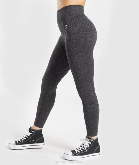 wild | Schwarz Kleidung Gymshark Frauen Passen Sie die nahtlosen Tier-Leggings an 04P8258
