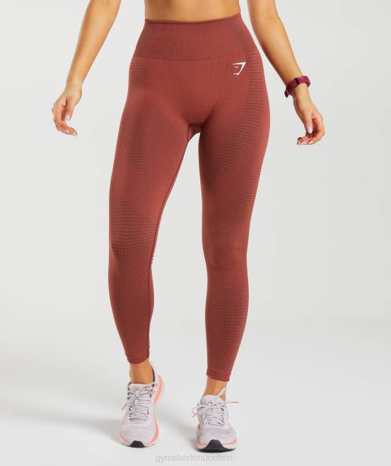 ziegelroter Mergel Kleidung Gymshark Frauen Vital Seamless 2.0 Leggings 04P8257