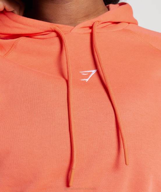 Luft- und Raumfahrtorange Kleidung Gymshark Frauen Trainings-Kapuzenpullover mit kurzem Schnitt 04P8406