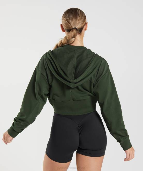 Moosoliv Kleidung Gymshark Frauen Kurz geschnittener Kapuzenpullover mit Reißverschluss von GS Power 04P8410