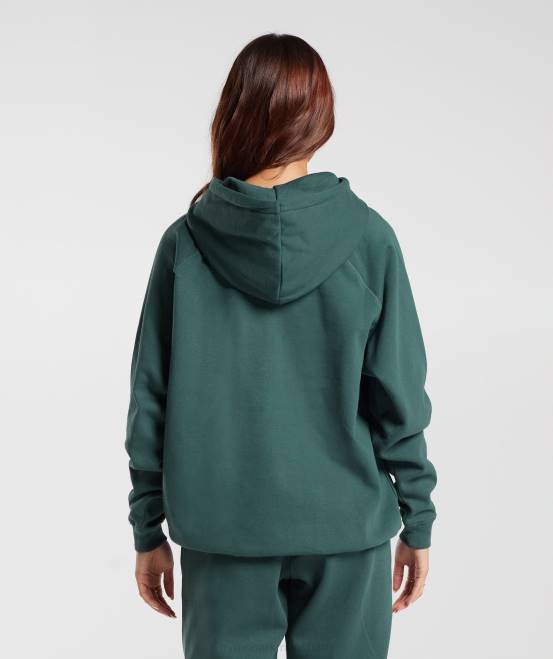 Nebelgrün Kleidung Gymshark Frauen Trainings-Kapuzenpullover aus Fleece in Übergröße 04P8346