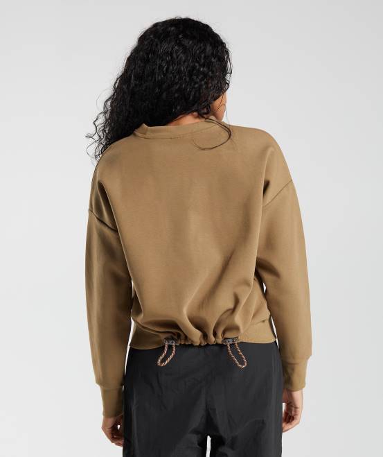 Pfütze braun Kleidung Gymshark Frauen Schwitzmannschaft zurückerobern 04P8396