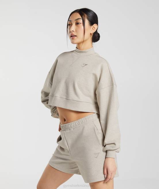 Sandmergel Kleidung Gymshark Frauen Ruhetag schwitzt kurzen Pullover 04P8369