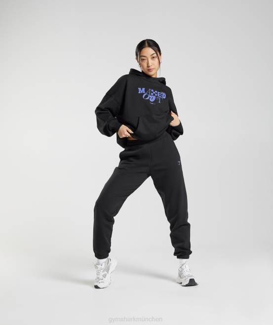 Schwarz Kleidung Gymshark Frauen Maximaler Kapuzenpullover 04P8355