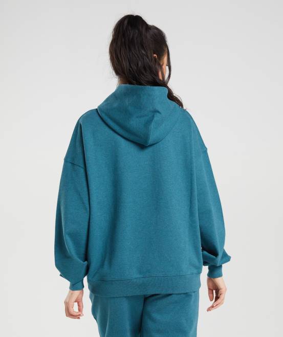 Stahlblau meliert Kleidung Gymshark Frauen Ruhetag schwitzt Kapuzenpullover 04P8385
