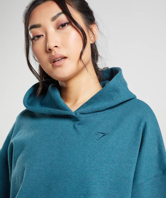 Stahlblau meliert Kleidung Gymshark Frauen Ruhetag schwitzt Kapuzenpullover 04P8385