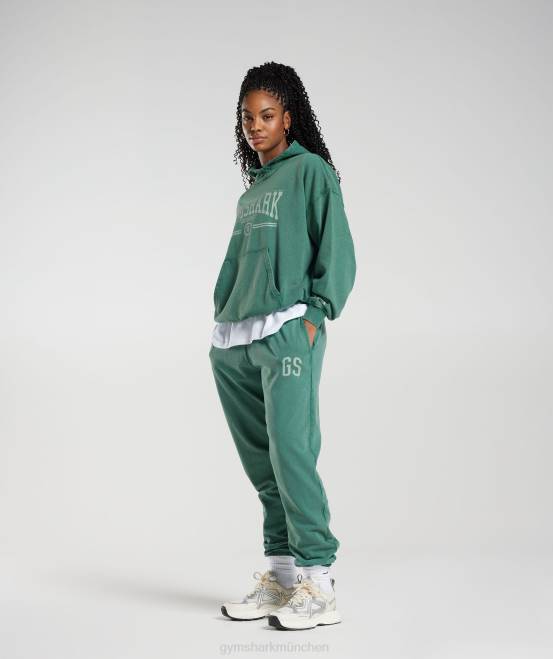 Tinte blaugrün Kleidung Gymshark Frauen College-Kapuzenpullover in Übergröße 04P8392