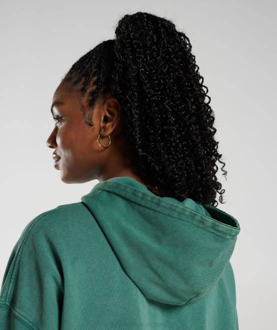 Tinte blaugrün Kleidung Gymshark Frauen College-Kapuzenpullover in Übergröße 04P8392