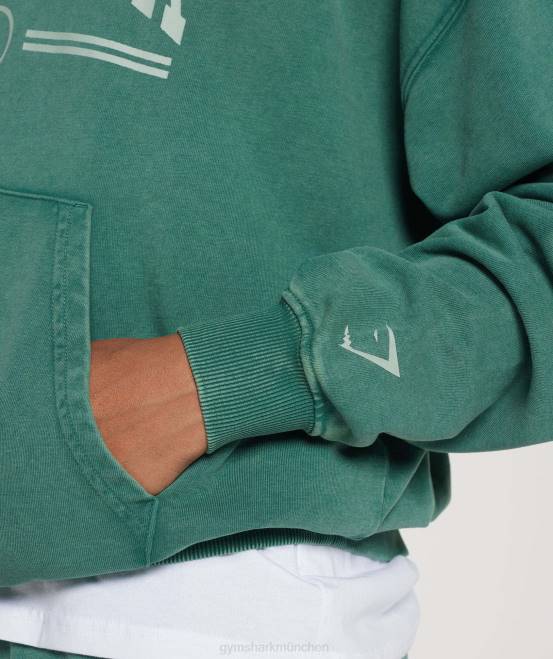 Tinte blaugrün Kleidung Gymshark Frauen College-Kapuzenpullover in Übergröße 04P8392