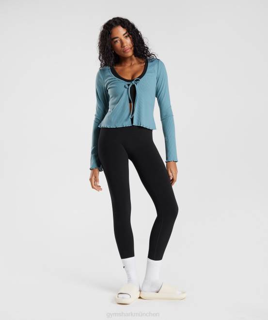 blau verkohlt Kleidung Gymshark Frauen Pause-Strickjacke 04P8373