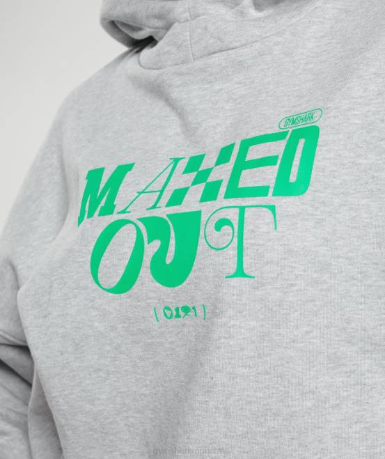 hellgrau meliert Kleidung Gymshark Frauen Maximaler Kapuzenpullover 04P8360