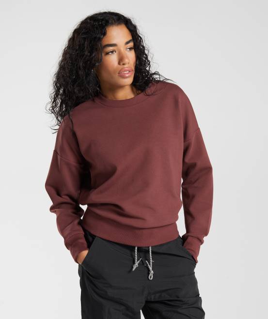 kirschbraun Kleidung Gymshark Frauen Schwitzmannschaft zurückerobern 04P8391