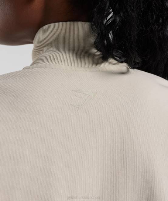 pilzbraun Kleidung Gymshark Frauen College-1/4-Reißverschluss 04P8380