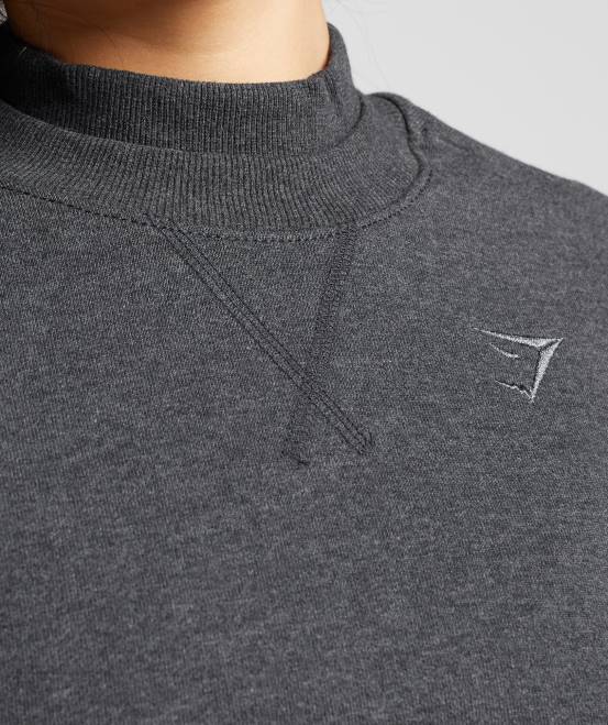 schwarzer Kernmergel Kleidung Gymshark Frauen Ruhetag schwitzt kurzen Pullover 04P8364