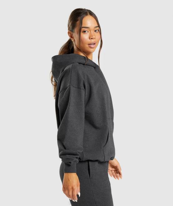 schwarzer Mergel Kleidung Gymshark Frauen Ruhetag schwitzt Kapuzenpullover 04P8345