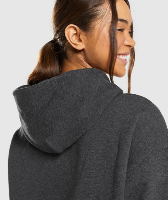 schwarzer Mergel Kleidung Gymshark Frauen Ruhetag schwitzt Kapuzenpullover 04P8345