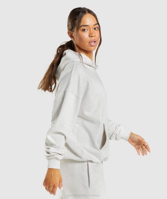 weißer Mergel Kleidung Gymshark Frauen Ruhetag schwitzt Kapuzenpullover 04P8361