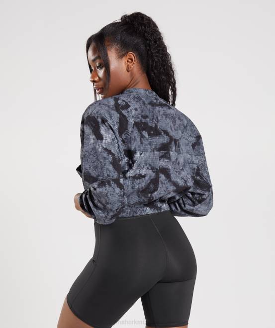 Münzgrauer Sprühfarbstoff Kleidung Gymshark Frauen Elevate-Webjacke 04P8366