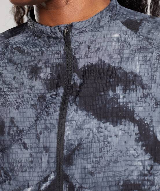 Münzgrauer Sprühfarbstoff Kleidung Gymshark Frauen Elevate-Webjacke 04P8366