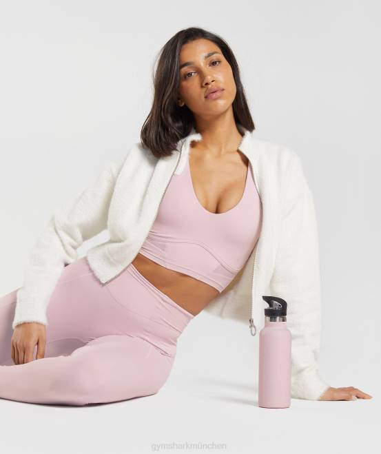 Oberlicht weiß Kleidung Gymshark Frauen Whitney-Wimpern-Strickjacke 04P8409