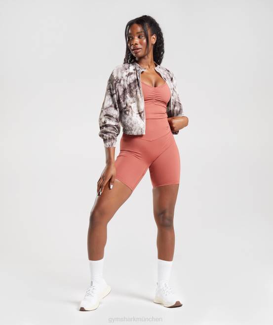 zementbrauner Sprühfarbstoff Kleidung Gymshark Frauen Elevate-Webjacke 04P8367