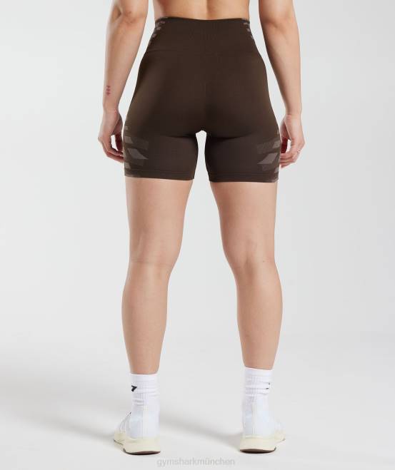 Archivbraun/Trüffelbraun (ausverkauft) Kleidung Gymshark Frauen grenzenlose Shorts 04P8111