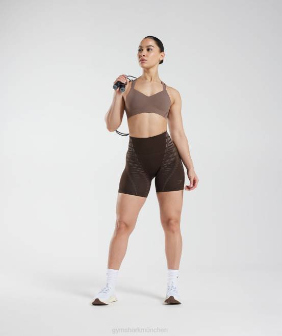 Archivbraun/Trüffelbraun (ausverkauft) Kleidung Gymshark Frauen grenzenlose Shorts 04P8111