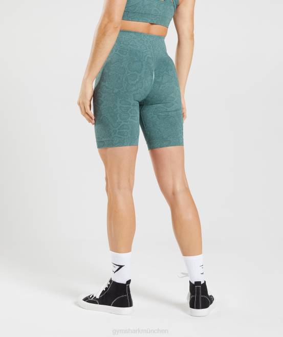 Eisbergblau/Donnerblau Kleidung Gymshark Frauen Passen Sie die nahtlosen Tier-Radhosen an 04P854