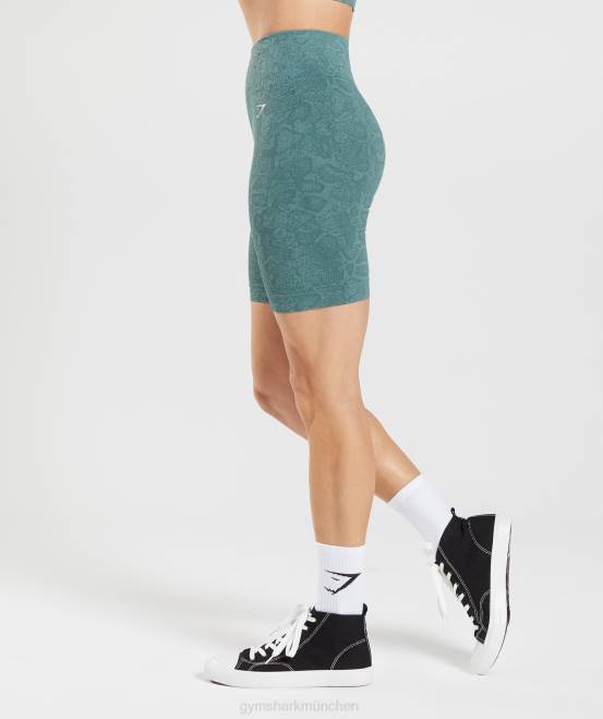 Eisbergblau/Donnerblau Kleidung Gymshark Frauen Passen Sie die nahtlosen Tier-Radhosen an 04P854