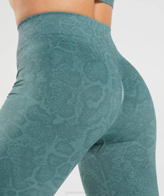 Eisbergblau/Donnerblau Kleidung Gymshark Frauen Passen Sie die nahtlosen Tier-Radhosen an 04P854
