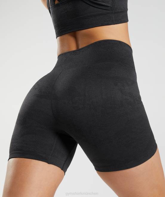 Lava | Schwarz/Onyxgrau Kleidung Gymshark Frauen Nahtlose Camo-Shorts anpassen 04P84