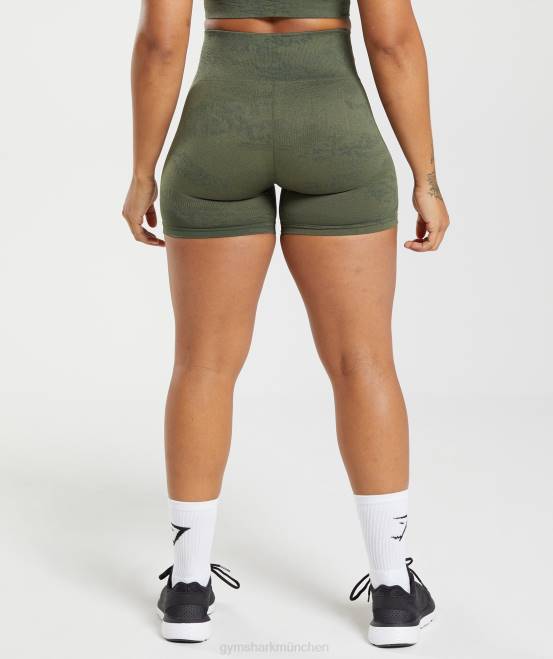 Moosolive/Kernolive Kleidung Gymshark Frauen Nahtlose Camo-Shorts anpassen 04P814