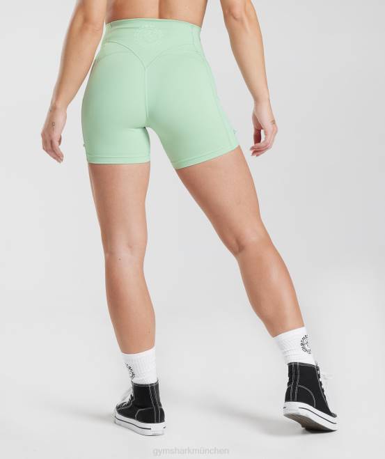 Nebelgrün Kleidung Gymshark Frauen Legacy-geraffte, enge Shorts 04P838