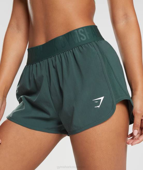 Obsidiangrün Kleidung Gymshark Frauen Trainingsshorts mit lockerer Passform 04P895