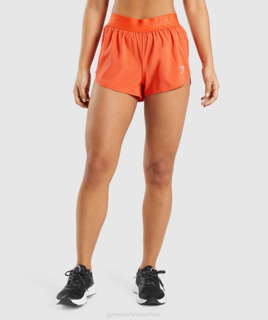 Papaya-Orange Kleidung Gymshark Frauen Trainingsshorts mit lockerer Passform 04P880