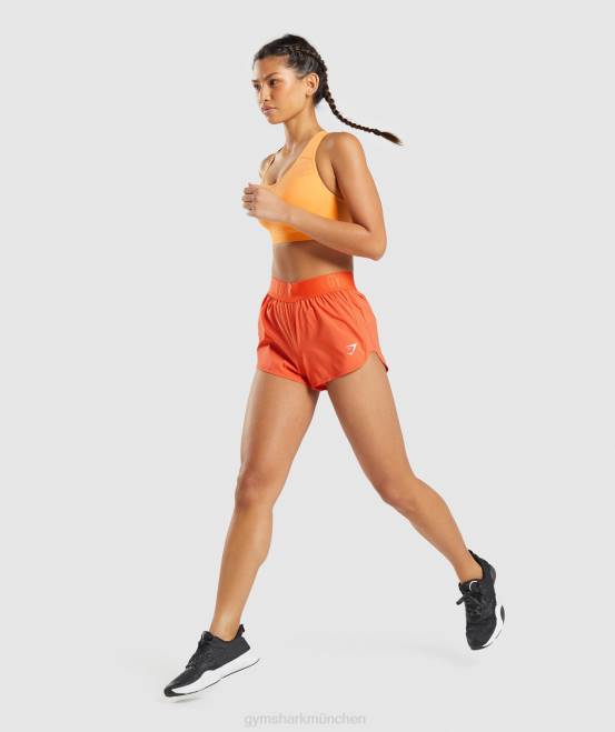 Papaya-Orange Kleidung Gymshark Frauen Trainingsshorts mit lockerer Passform 04P880