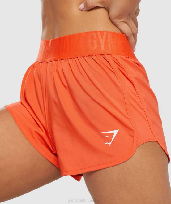 Papaya-Orange Kleidung Gymshark Frauen Trainingsshorts mit lockerer Passform 04P880