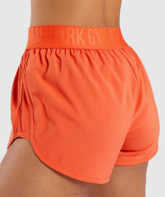 Papaya-Orange Kleidung Gymshark Frauen Trainingsshorts mit lockerer Passform 04P880