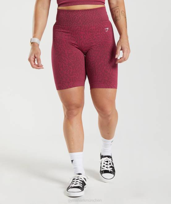 Riff | kirschbraun Kleidung Gymshark Frauen Passen Sie die nahtlosen Tier-Radhosen an 04P883