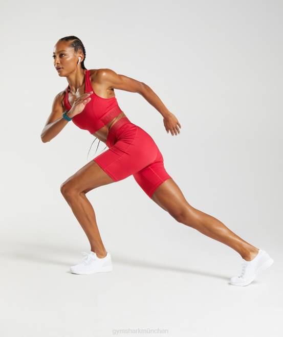 Salsa-Rot Kleidung Gymshark Frauen Trainings-Marken-Radhose 04P873