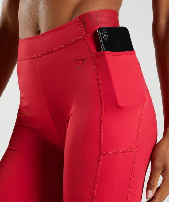 Salsa-Rot Kleidung Gymshark Frauen Trainings-Marken-Radhose 04P873