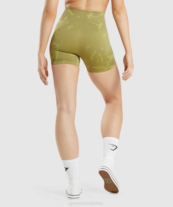 Savanne | Greifgrün Kleidung Gymshark Frauen Nahtlose Camo-Shorts anpassen 04P878