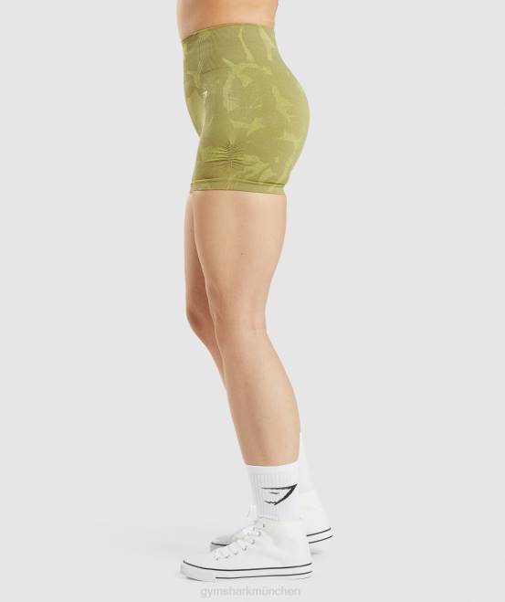 Savanne | Greifgrün Kleidung Gymshark Frauen Nahtlose Camo-Shorts anpassen 04P878